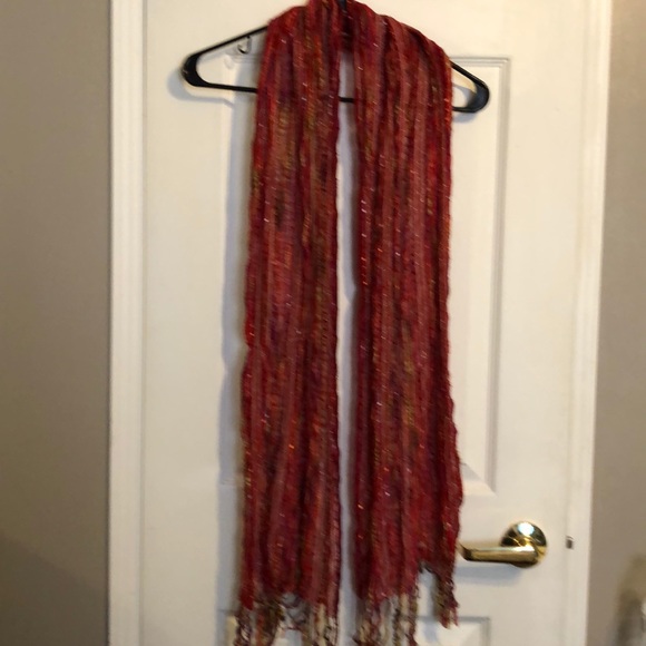 Candie’s knit crochet red multi dot scarf - Picture 4 of 5